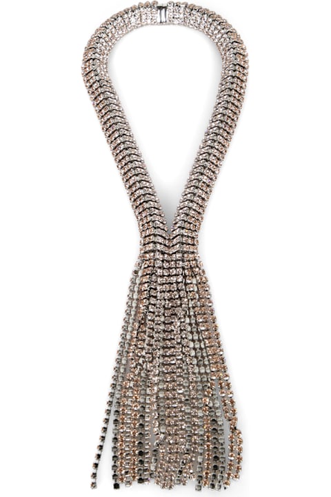 Paco Rabanne Jewelry for Women Paco Rabanne Silver And Pink Rhinestone Bijou Collar