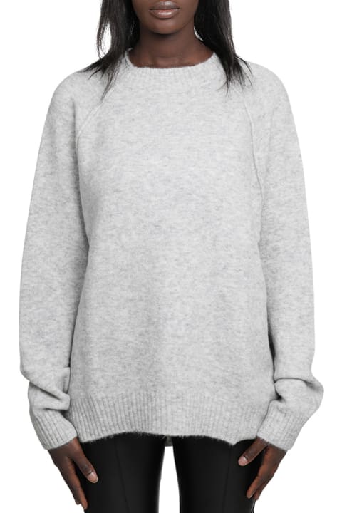 Isabel Benenato Light Grey Crewneck Sweater