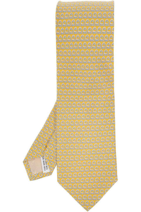 Ferragamo Ties for Men Ferragamo Allover Logo Printed Tie