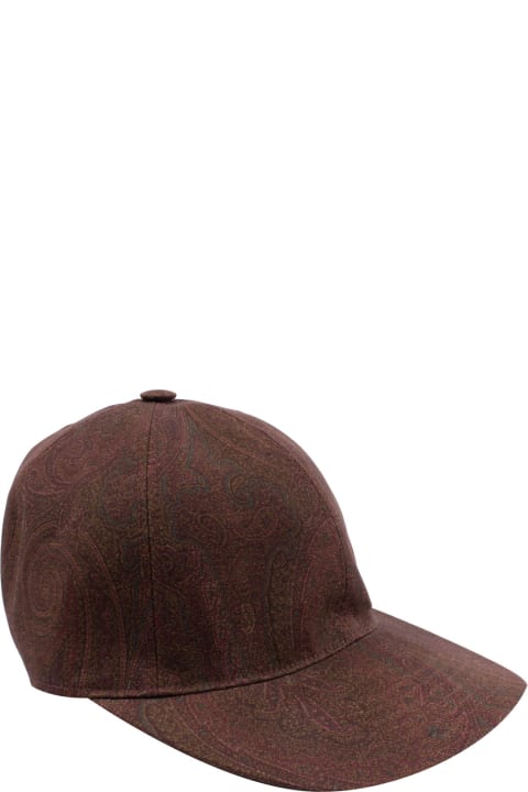 Hats for Men Etro Hat With Paisley Print