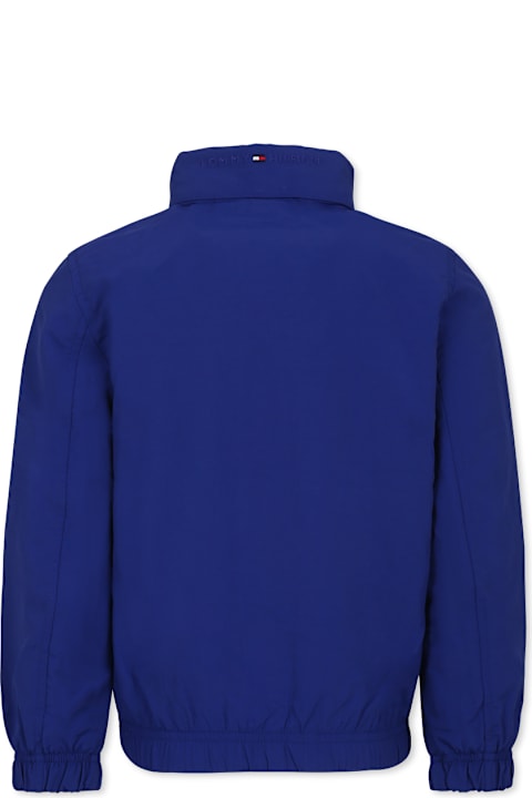 Homeware Tommy Hilfiger Blue Windbreaker Jacket For Boy With Logo