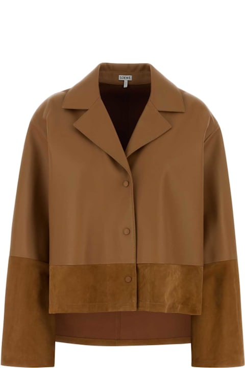 Homeware Loewe Camel Leather And Suede Shirt