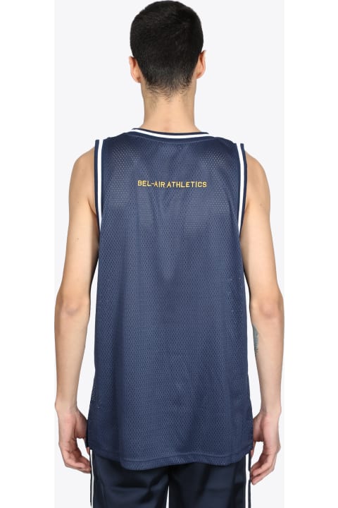 Basketball Jersey Emb.crest Dark blue mesh vest - Basketball jersy emb. crest