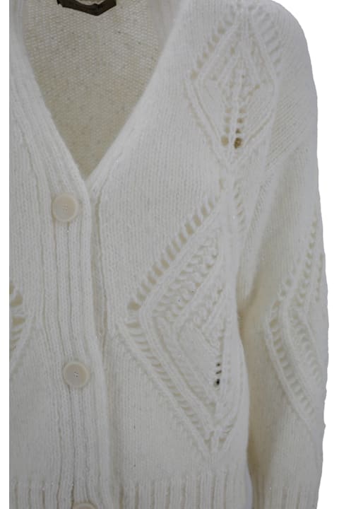 D.Exterior for Women D.Exterior Perforated Short Lurex Cardigan