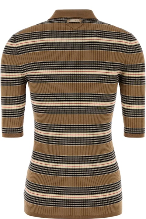 Prada for Kids Prada Embroidered Stretch Cotton Blend Polo Shirt