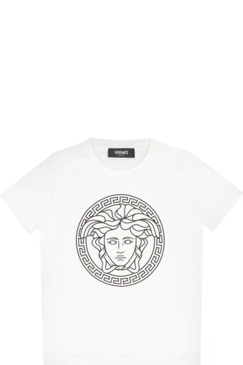 Topwear for Boys Versace Medusa Head-printed Crewneck T-shirt