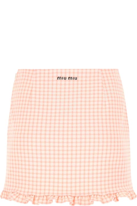Fashion for Women Miu Miu Embroidered Stretch Nylon Mini Skirt