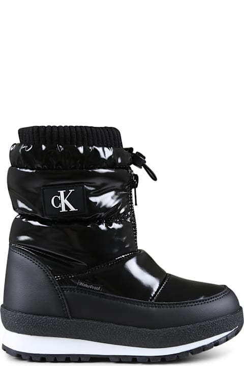 Calvin Klein for Kids Calvin Klein Black Snow Boots For Kids With Logo