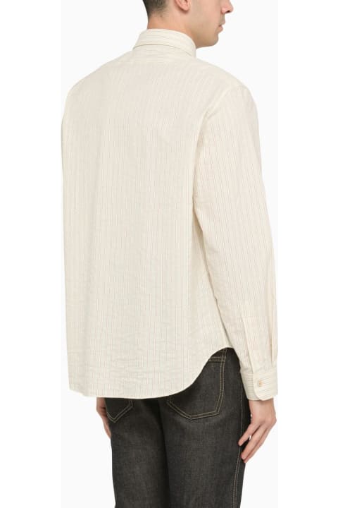 Ivory Striped Poplin Shirt