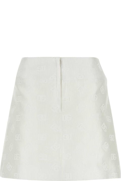 Skirts for Women Dolce & Gabbana White Jacquard Mini Skirt
