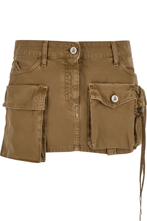 The Attico Skirts for Women The Attico 'fay' Beige Mini-skirt With Oversized Cargo Pockets In Denim Woman