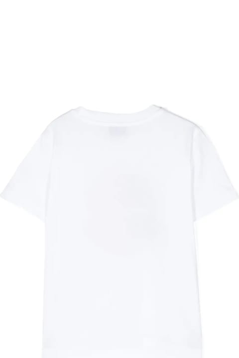 Moncler T-Shirts & Polo Shirts for Boys Moncler White T-shirt With Logo Motif