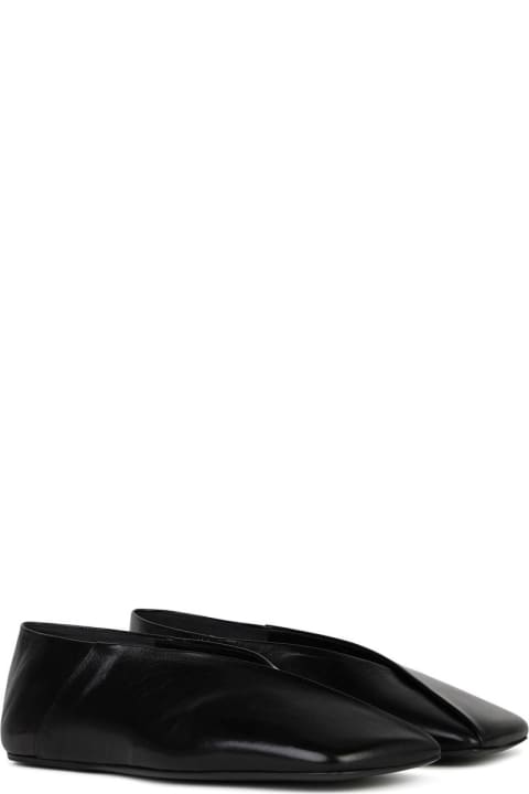 Jil Sander Flat Shoes for Women Jil Sander Black Leather Ballet Flats