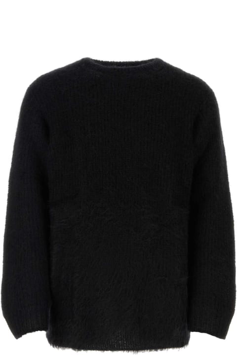 Yohji Yamamoto Sweaters for Men Yohji Yamamoto Black Mohair Blend Oversize Sweater