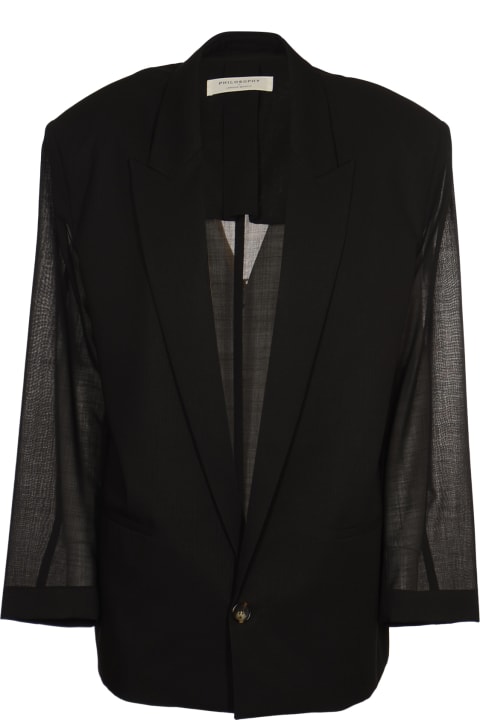 Philosophy di Lorenzo Serafini Coats & Jackets for Women Philosophy di Lorenzo Serafini Lace Paneled Single-buttoned Blazer