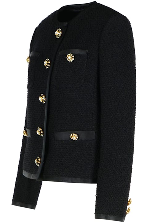 Dolce & Gabbana معاطف وجواكت لـ السيدات Dolce & Gabbana Black Wool Blend Jacket