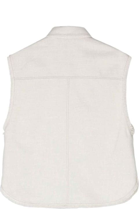 Coats & Jackets for Boys Brunello Cucinelli White Denim Vest Boy
