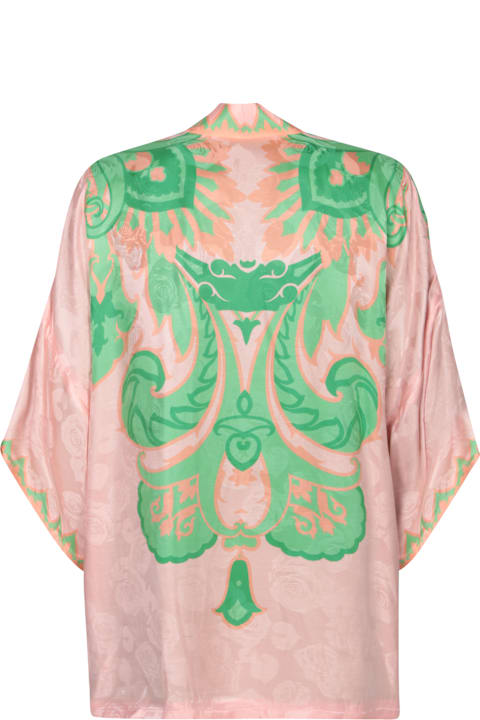Etro Coats & Jackets for Women Etro Silk Kimono Jacket In Green And Pink