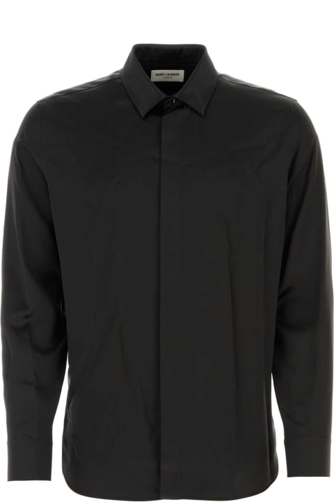 Fashion for Men Saint Laurent Black Satin Shirt