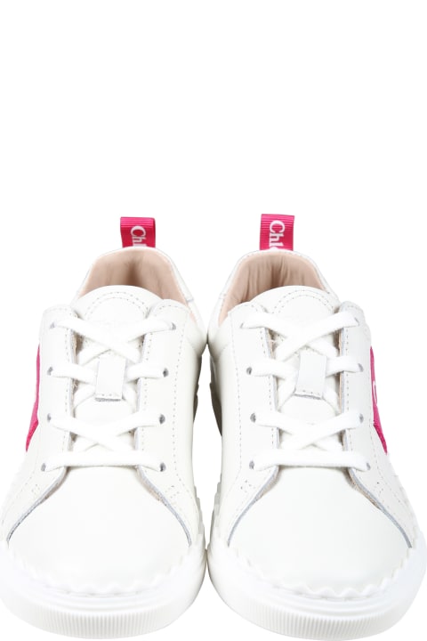 Chloé for Kids Chloé White Sneakers For Girls With Logo