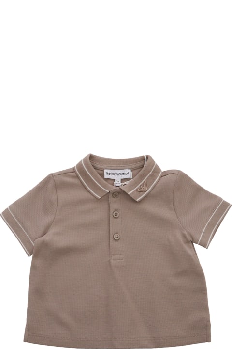 Topwear for Baby Boys Emporio Armani Brown Polo Shirt