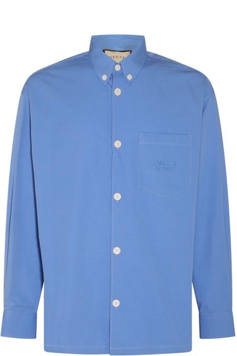 Homeware Gucci Logo Embroidered Long-sleeve Shirt