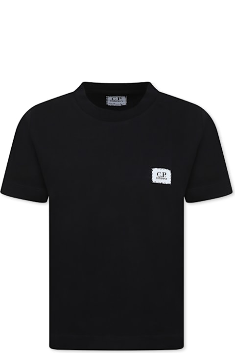 Homeware C.P. Company Undersixteen Black T-shirt For Boy With Logo