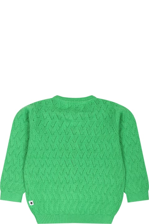 Topwear for Baby Girls Molo Green Cardigan For Baby Girl