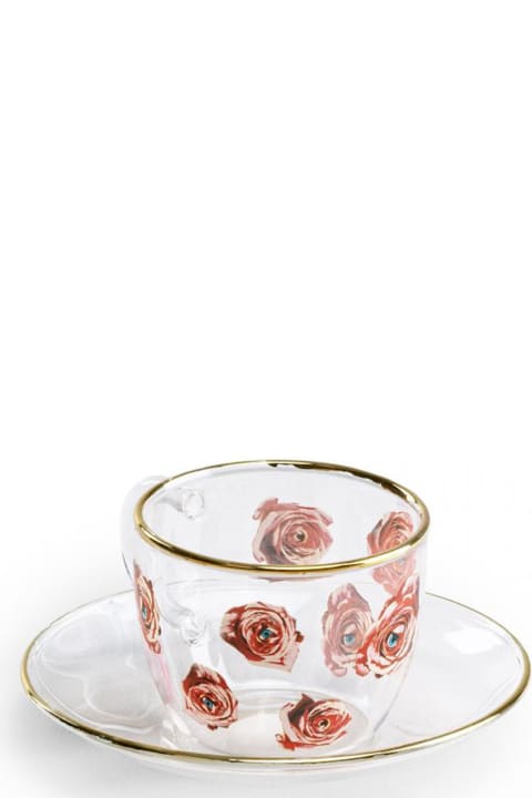 Tableware Seletti 'roses' Coffee Cup And Plate