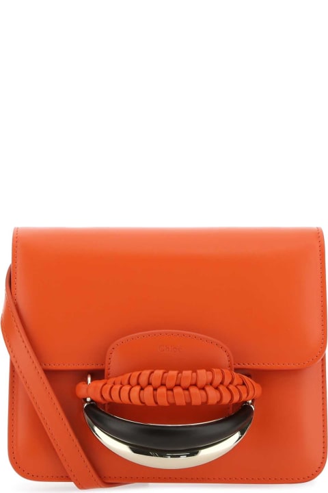 Chloé Bags for Women Chloé Orange Leather Kattie Clutch