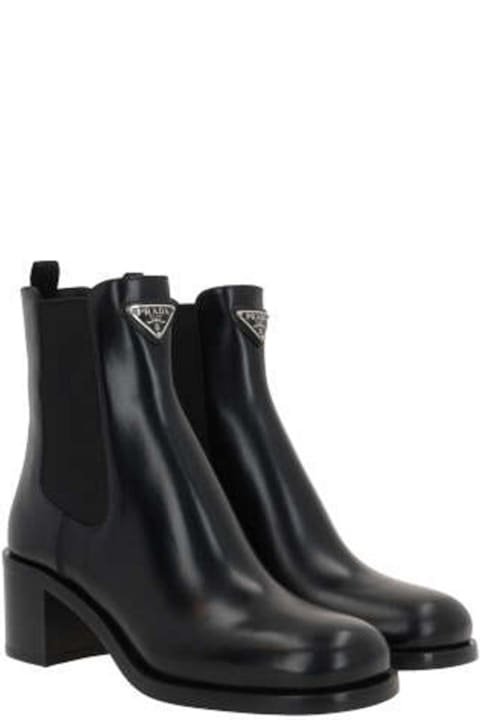 Shoes for Women Prada Triangle-logo Ankle Boots