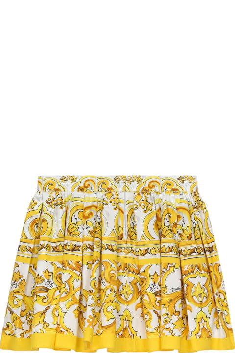 Dolce & Gabbana Bottoms for Girls Dolce & Gabbana Poplin Skirt With Print