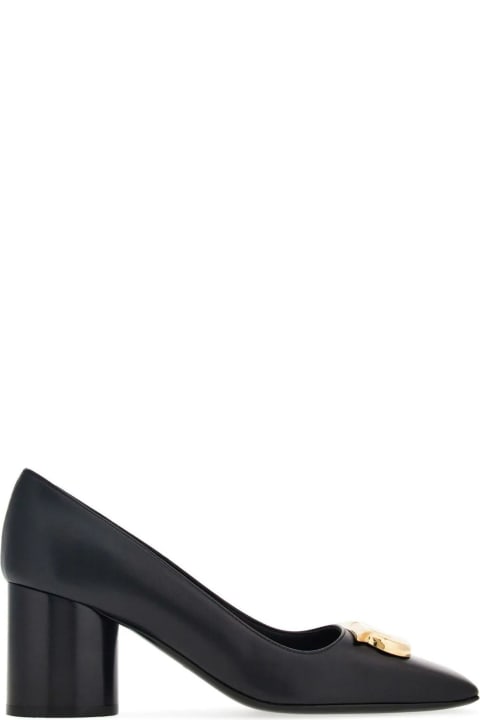 High-Heeled Shoes for Women Ferragamo Black Nappa Pumps