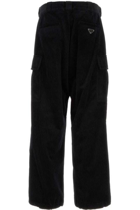 Prada Pants for Men Prada Black Corduroy Cargo Pant