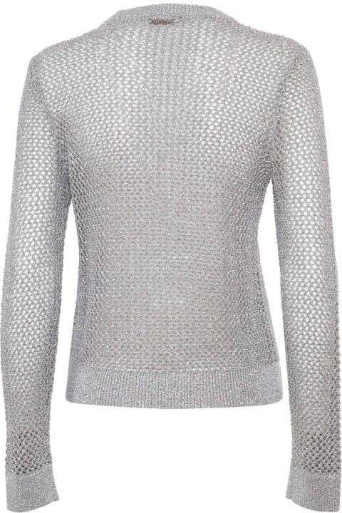 Michael Kors Sweaters for Women Michael Kors Long-sleeved Silver Mesh Shirt