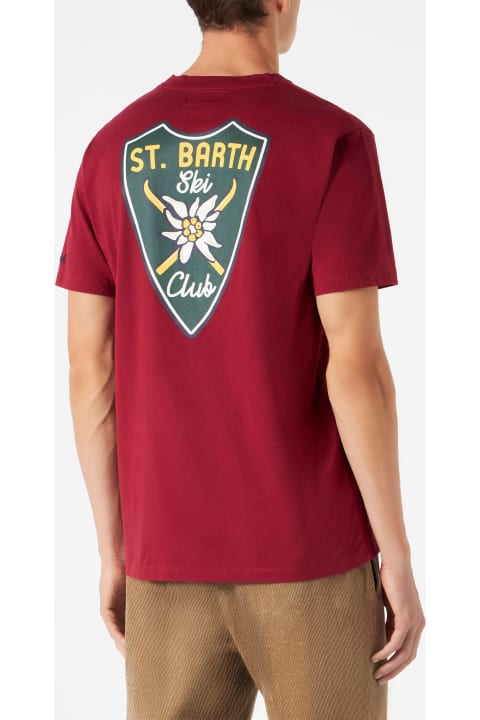 MC2 Saint Barth for Men MC2 Saint Barth Man Burgundy T-shirt With Print
