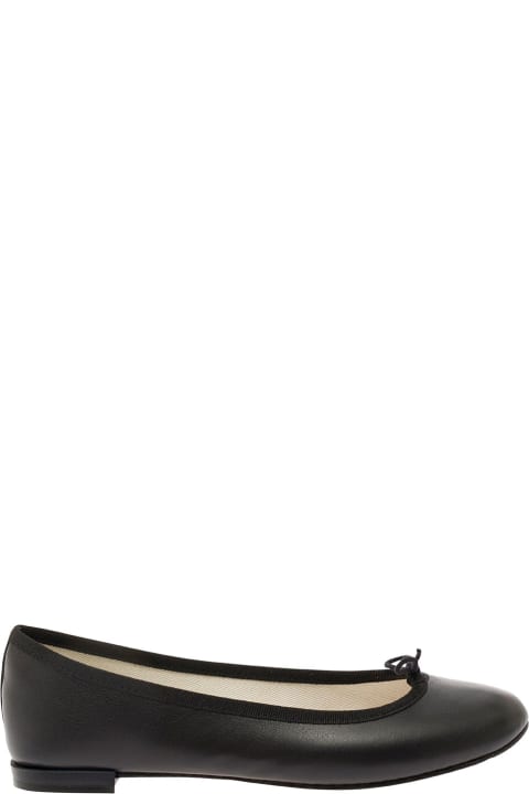 Shoes for Women Repetto 'cendrillon' Black Ballet Flats With Bow Detail In Smooth Leather Woman