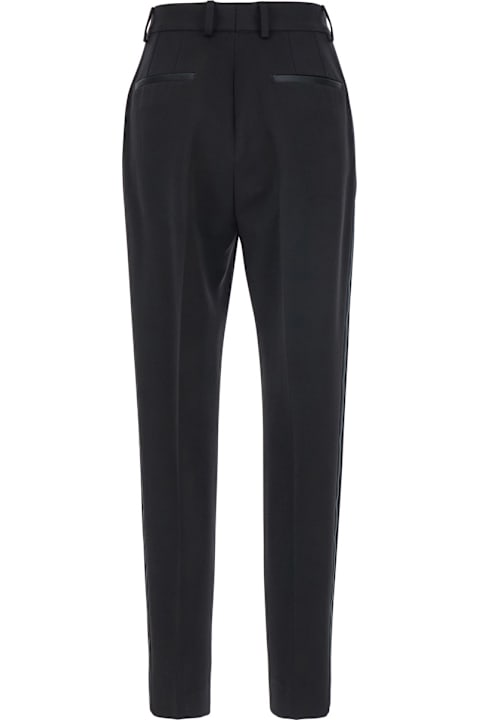 Dolce & Gabbana الملابس لـ السيدات Dolce & Gabbana Black Pants With High Waist And Belt Loops In Wool Woman