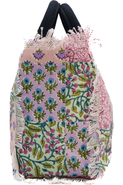 Bags for Women MC2 Saint Barth Colette Cotton Canvas Shopper With Floral Print