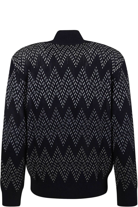Missoni Sweaters for Men Missoni Chevron-pattern Zip-up Knitted Cardigan