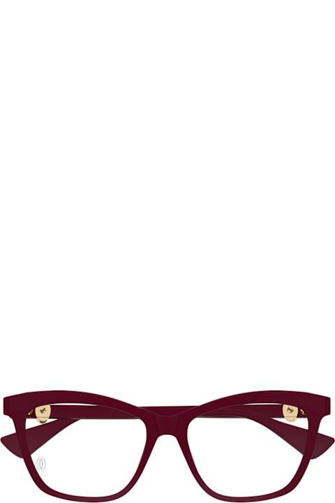 Cartier Eyewear نظارات لـ السيدات Cartier Eyewear Cartier Ct0526o C De Cartier 003 Burgundy Glasses