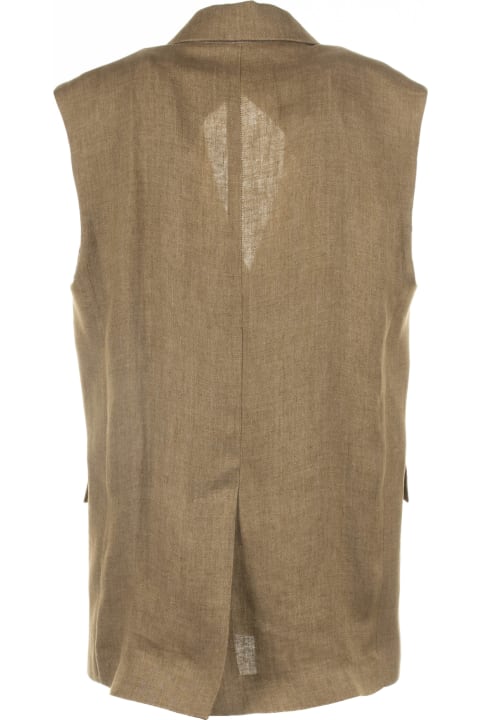 Max Mara Studio Coats & Jackets for Women Max Mara Studio Double-breasted Linen Vest