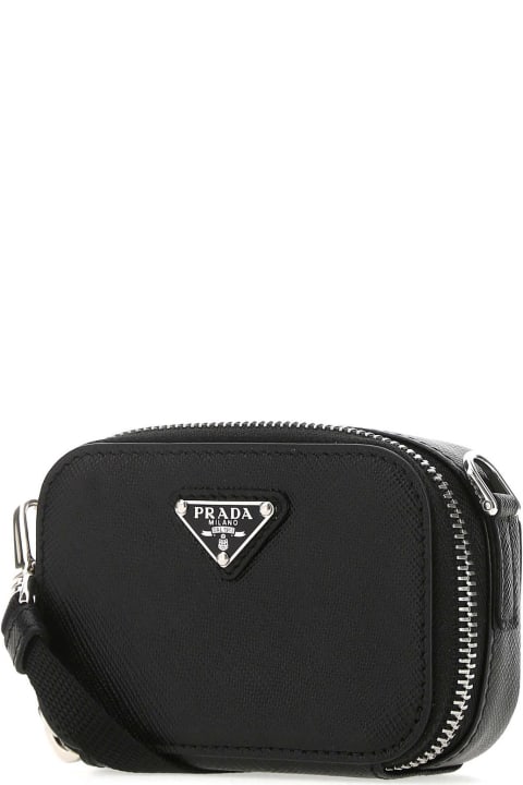 Prada Sale for Men Prada Black Leather Crossbody Bag