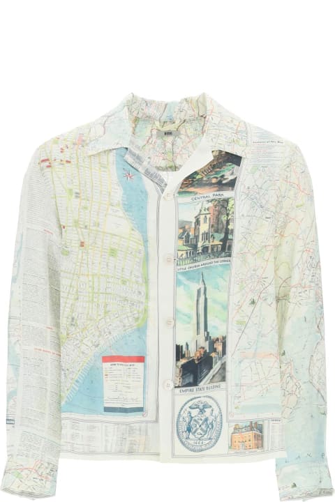 'new York City Map' Silk Shirt