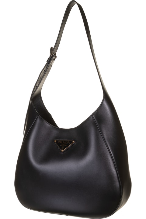 Prada Totes for Women Prada Leather Shoulder Bag With Triangle Logo