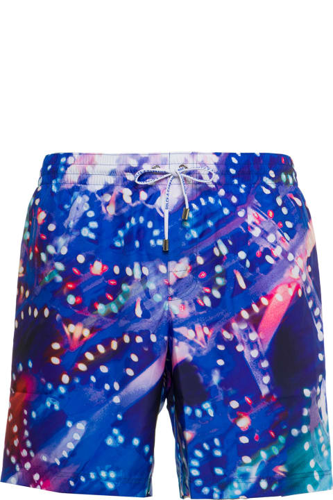 Swimwear for Men Dolce & Gabbana Man's Nylon Luminarie Printed Swim Shorts