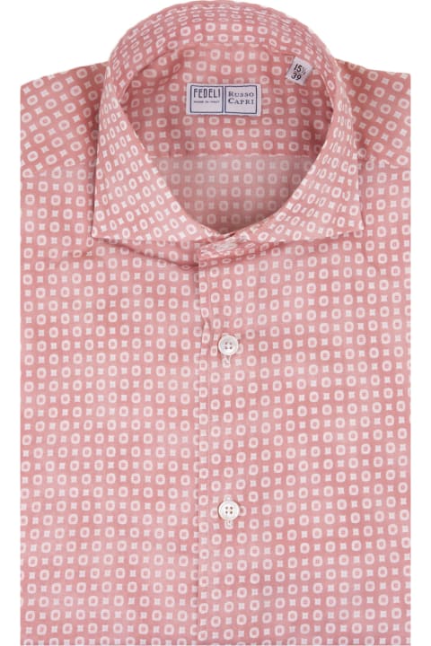 Fedeli Shirts for Men Fedeli Sean Shirt In Pink Printed Panamino