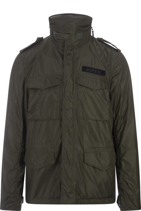 Coats & Jackets for Men Aspesi Military Green Mini Field Jacket