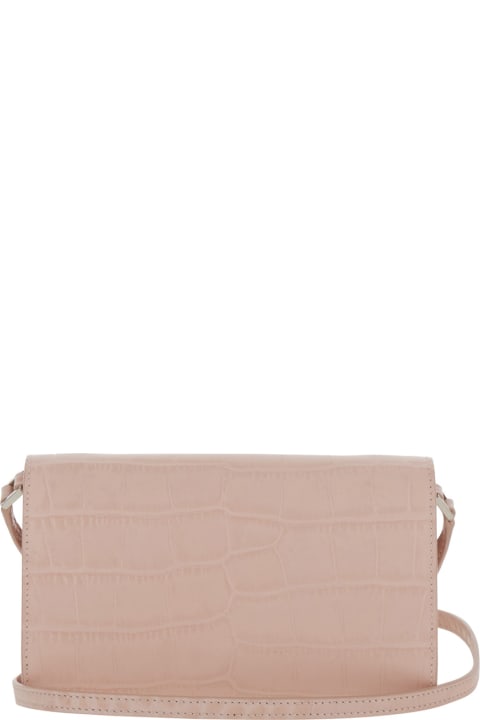 Versace Clutches for Women Versace 'medusa '95' Pink Shoulder Bag Crocodile Effect In Leather Woman