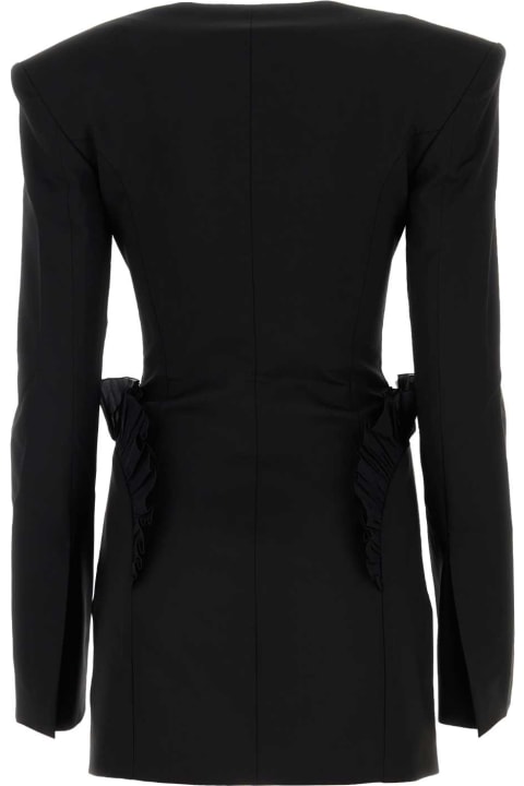 Nensi Dojaka Coats & Jackets for Women Nensi Dojaka Black Stretch Wool Mini Dress